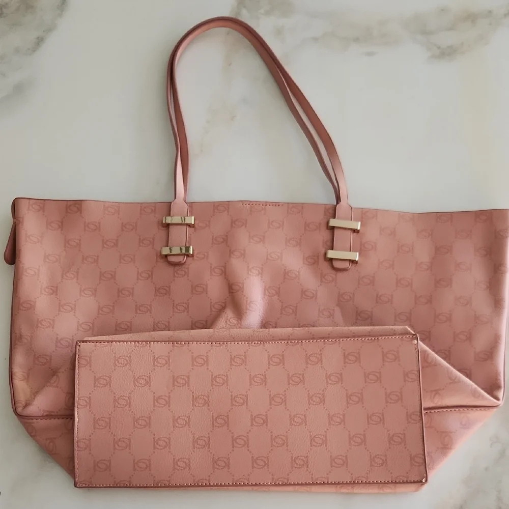 Large BEBE Peachy Pink Tote Bag